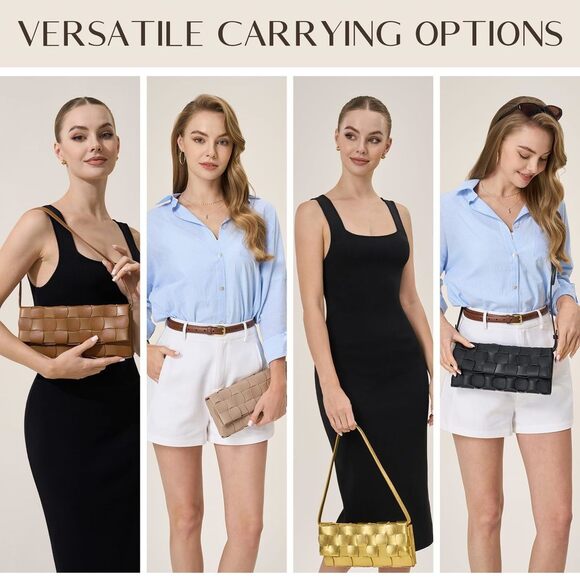 Woven PU Leather Evening Clutch for Special Events - Picture 4 of 7